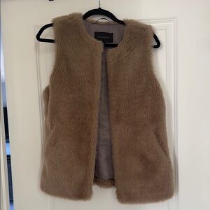 Banana Republic Factory Tan Faux Fur Vest